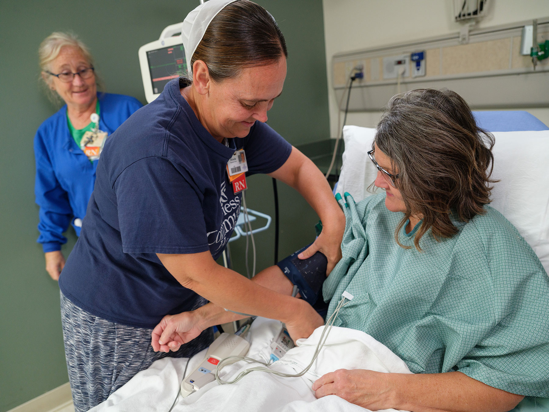 Fran Swartzentruber is prepped for her colonoscopy at DCH