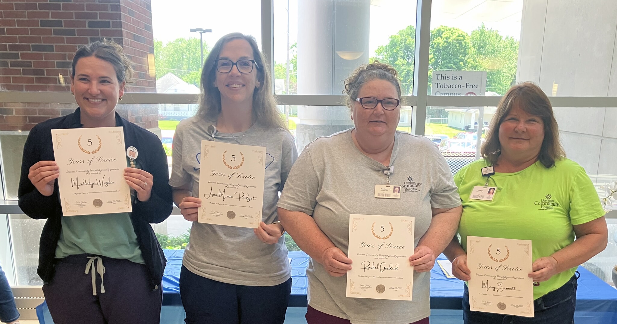 DCH employees with 5 years of service