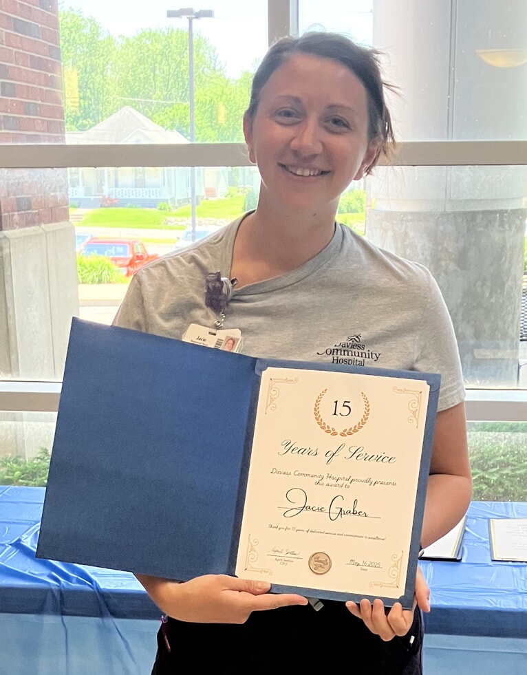 Jacie Graber celebrating 15 years with DCH