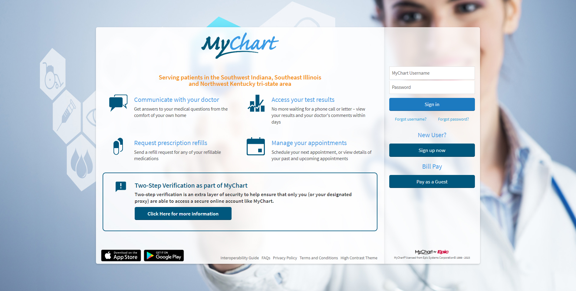 MyChart Login Page Preview